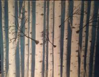 Birch Trees - Acrylic Paintings - By Louise Demler, Realistic Painting Artist