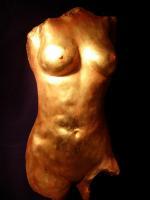 Girls Torso - Bronse Patina On Indoor Castin Sculptures - By Cirilo Cirilo, Classical Modern Sculpture Artist
