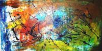 A Controversial Day - Mixed Media Paintings - By Vincenzo Matarazzo, Abstract Informal Painting Artist