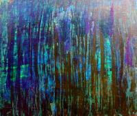 Blue In Green - Mixed Media Paintings - By Vincenzo Matarazzo, Abstract Informal Painting Artist