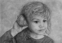 Voice Of The Sea - Pencil Drawings - By Marta Valaskova, Portrait Drawing Artist