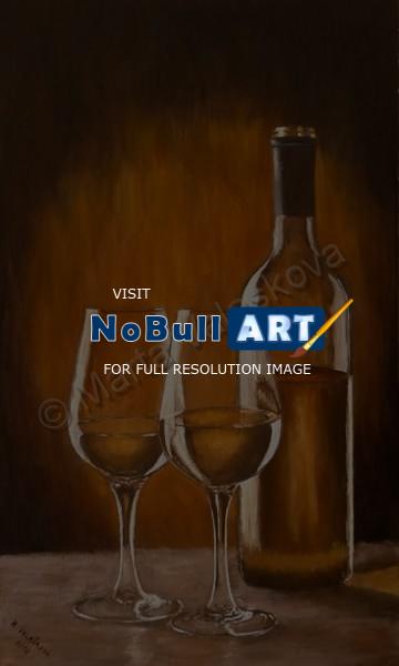 Paintings - Still Life With Wine - Oil