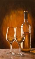 Still Life With Wine - Oil Paintings - By Marta Valaskova, Realism Painting Artist