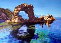 Arche De Purtellu Golfe De Porto Corsica - Oil On Canvas Paintings - By Martin Alain, Figurative Painting Painting Artist