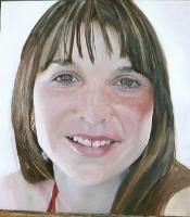Portrait Of Angel - Oil On Wood Paintings - By Tom And Janie Brode, Realism Painting Artist