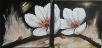 Orchid Duo - Acrilyc Paintings - By Jennifer Culross, Postimpressionism Painting Artist
