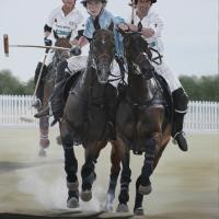 Equestrian Art - Riding Off - Acrylic