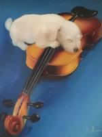 Violinist - Oil On Canvas Paintings - By Nelu Gradeanu, Impressionism Painting Artist