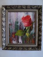 Rose - Oil On Canvas Paintings - By Nelu Gradeanu, Impressionism Painting Artist