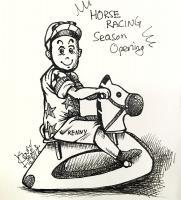 Horse Racing Season Opening - Pen Drawings - By Tsang Kenny, Free-Hand By Pen Drawing Artist
