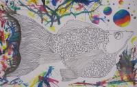 Neon Fishy - Ink Drawings - By Ty Harrington, Inspiration Drawing Artist