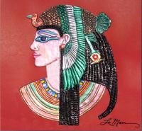 Bas Relief - Egyptian Princess - Clay And Metalic Powders