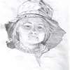 Girl With A Hat - Pencil Drawings - By Sue Lamarr Kramer, Realistic Drawing Artist