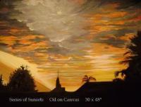 Sunset - Oil Paintings - By Julie Dostie, Realism Painting Artist