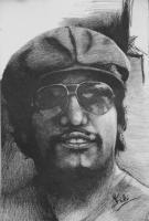 Ponch - Graphite On Paper Drawings - By Michael Selley, Bw Portrait Realist Drawing Artist