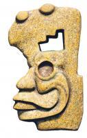 Stone Hecha Head - Hydrostone Sculptures - By Michael Selley, Primitive Sculpture Artist
