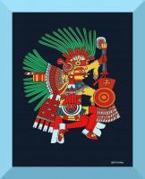 Aztec Warrior - Digital Print Digital - By Michael Selley, Primitive Digital Artist