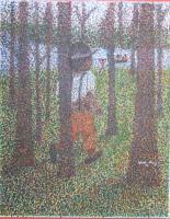 The Race To Freedom - Acrylic Paintings - By Vince Gray, Pointillism Painting Artist