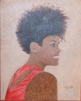 Nappy And Happy - Acrylic Paintings - By Vince Gray, Pointillism Painting Artist