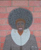 Soul Sistah - Acrylic Paintings - By Vince Gray, Pointillism Painting Artist