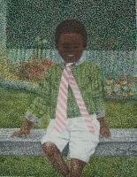 Bel-Ari Boy - Acrylic Paintings - By Vince Gray, Pointillism Painting Artist