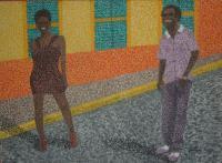 Stepping Out - Acrylic Paintings - By Vince Gray, Pointillism Painting Artist