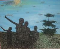 Fun In The Sun - Acrylic Paintings - By Vince Gray, Pointillism Painting Artist