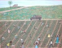 Picking - Acrylic Paintings - By Vince Gray, Pointillism Painting Artist