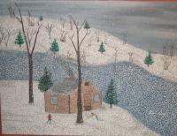 Snow Day - Acrylic Paintings - By Vince Gray, Pointillism Painting Artist