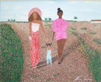 Diva Walk - Acrylic Paintings - By Vince Gray, Pointillism Painting Artist