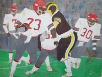 Princeton-Akron Garfield State Game 1984 - Acrylic Paintings - By Vince Gray, Free Style Painting Artist