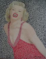 Marilyn - Acrylic Paintings - By Vince Gray, Pointillism Painting Artist