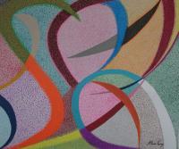 Shadow On A Heart - Acrylic Paintings - By Vince Gray, Pointillism Painting Artist