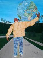 The World Is Mine - Acrylic Paintings - By Vince Gray, Pointillism Painting Artist