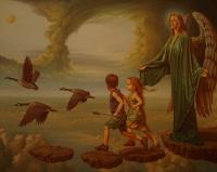 Levana - Oil On Panel Paintings - By Wim Kuenen, Magic Realism Painting Artist