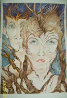 Dryads - Watercolor Paintings - By Janis Artino, Fantasy Painting Artist