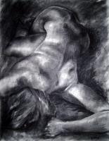 Stretcher - Vine Charcoal On Paper Drawings - By Marissa Girard, Realism Drawing Artist