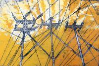 Spaces-Cages 1 - Oil On Board Paintings - By Marissa Girard, Landscape Painting Artist