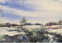 Land Scape 3 - Water Colour On Handmead Paper Paintings - By Tanay Singha, Relastick Painting Artist