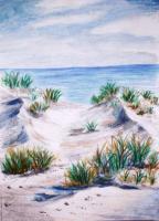 Landscapes - Floridas Beach - Oil Pastel