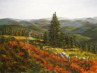 Mountain View - Acrylics Paintings - By Erika Kohutovic, Landscape Painting Artist