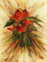 Floral - Red Anturias - Acrylics