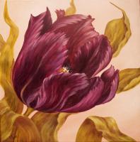 Purple Tulip - Acrylics Paintings - By Erika Kohutovic, Floral Painting Artist