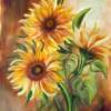 Sunflowers - Guache Paintings - By Erika Kohutovic, Floral Painting Artist