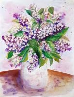 Lilac - Watercolor Paintings - By Erika Kohutovic, Floral Painting Artist