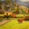 San Plablo Del Lago In Ecuador - Oil On Canvas Paintings - By Rosamalia Bujase, Impressionism Painting Artist
