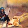 Indian Beggar - Oil On Canvas Paintings - By Rosamalia Bujase, Impressionism Painting Artist