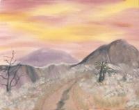 Desert Road - Oils Paintings - By Craig Cantrell, Nature Painting Artist