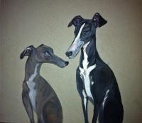 The Whippet Treaty - Acrylic Paintings - By Bobby Keeling, Caricature Painting Artist