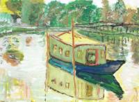 Boat House - Oil Photographed Paintings - By Adele Smith, Impressionist Painting Artist
